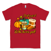 Red just a girl who loves fall Classic Tee - Jasminsmagicworld