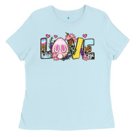 Baby Blue Easter Day Love Easter Ladies Tee - OliviaCreatesArt
