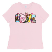Bubblegum Pink Easter Day Love Easter Ladies Tee - OliviaCreatesArt