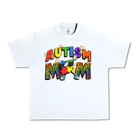 White Autism mom Urban Heavy Tee - FaDigitalArtStudio