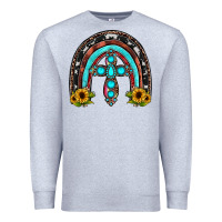 Heather Grey cross rainbow Premium Sweatshirt - JahusDesignShop