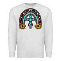 Oatmeal Heather cross rainbow Premium Sweatshirt - JahusDesignShop