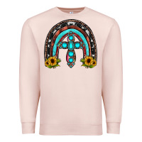 Pale Pink cross rainbow Premium Sweatshirt - JahusDesignShop