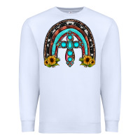 White cross rainbow Premium Sweatshirt - JahusDesignShop