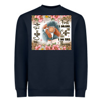 Navy first i drink the coffee then i do the things Heavyweight Sweatshirt - JahusDesignShop