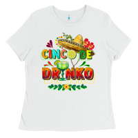White Cinco de drinko Ladies Tee - FaDigitalArtStudio