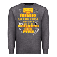 Charcoal Heather crushs your enemies merch Premium Sweatshirt - baoMotion