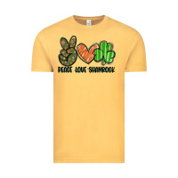 Vintage Mustard peace love shamrock Vintage Tee - FaDigitalArtStudio