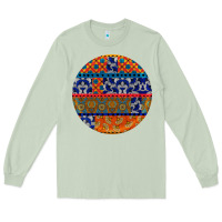 Matcha african fabric pattern round earrings Long Sleeve Tee - BundleAndBundleShop