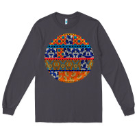 Smoke african fabric pattern round earrings Long Sleeve Tee - BundleAndBundleShop