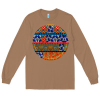 Toasted Coconut african fabric pattern round earrings Long Sleeve Tee - BundleAndBundleShop