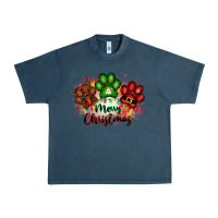 Midnight Navy merry christmas paws Urban Heavy Tee - FaDigitalArtStudio
