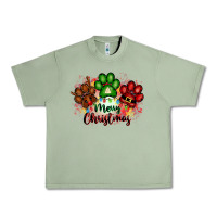 Oil Green merry christmas paws Urban Heavy Tee - FaDigitalArtStudio