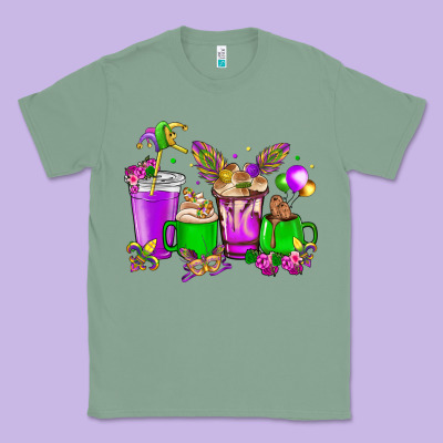 Mardi Gras Coffee Cups Classic Tee Designed By Howdyjamesfarm