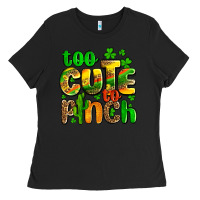 Black St. Patrick's too cute to pinch Ladies Tee - OliviaCreatesArt