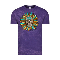 Cloud Purple sunflower with skull Vintage Tee - RanaPortraitStore