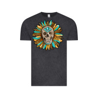 Vintage Black sunflower with skull Vintage Tee - RanaPortraitStore