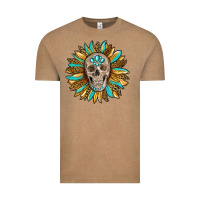 Vintage Coffee sunflower with skull Vintage Tee - RanaPortraitStore