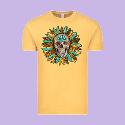 Sunflower With Skull Vintage Tee Designed By Ranaportraitstore