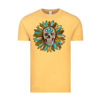 Vintage Mustard sunflower with skull Vintage Tee - RanaPortraitStore