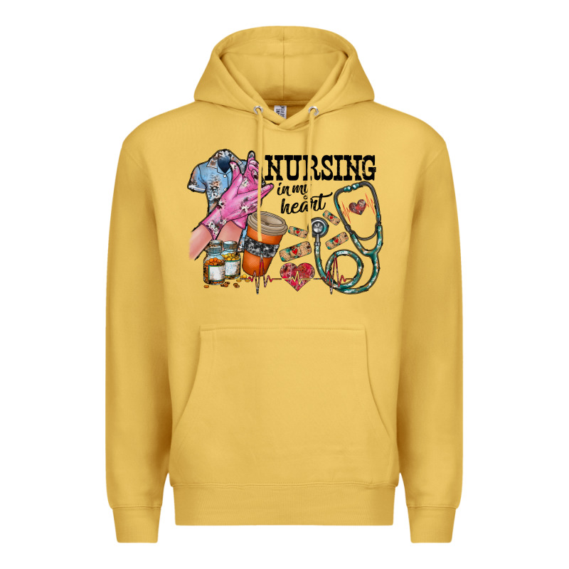 Nursing In My Heart Premium Hoodie by RacoonDesign | Teevron