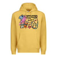 Antique Gold nursing in my heart Premium Hoodie - RacoonDesign