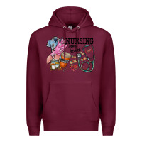Burgundy nursing in my heart Premium Hoodie - RacoonDesign