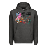 Charcoal Heather nursing in my heart Premium Hoodie - RacoonDesign