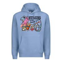 Colony Blue nursing in my heart Premium Hoodie - RacoonDesign