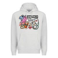 Dove Grey nursing in my heart Premium Hoodie - RacoonDesign