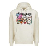 Oatmeal Heather nursing in my heart Premium Hoodie - RacoonDesign