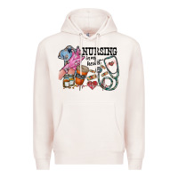 Pale Pink nursing in my heart Premium Hoodie - RacoonDesign