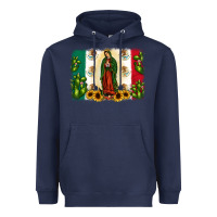 Navy mexican flag our lady of guadalupe Heavyweight Hoodie - JahusDesignShop