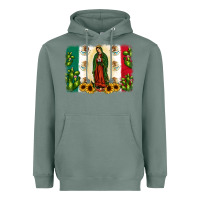 Sage mexican flag our lady of guadalupe Heavyweight Hoodie - JahusDesignShop