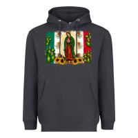 Mexican Flag Our Lady Of Guadalupe Heavyweight Hoodie | Teevron