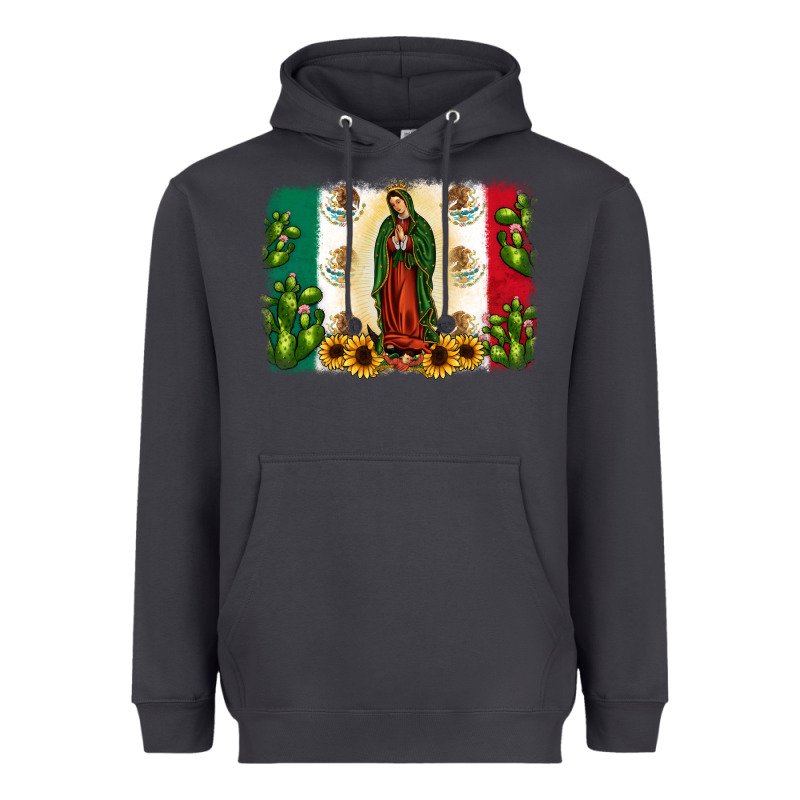 Mexican Flag Our Lady Of Guadalupe Heavyweight Hoodie by JahusDesignShop | Teevron