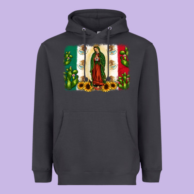 Mexican Flag Our Lady Of Guadalupe Heavyweight Hoodie Designed By Jahusdesignshop