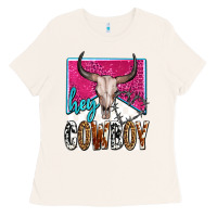 Bone western hey cowboy Ladies Tee - OliviaCreatesArt