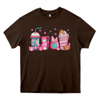 Chocolate Brown pink Christmas coffee Heavy Core Tee - Jasminsmagicworld
