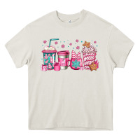 Cream pink Christmas coffee Heavy Core Tee - Jasminsmagicworld