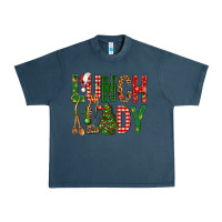 Midnight Navy Lunch Lady Christmas Urban Heavy Tee - BundleAndBundleShop