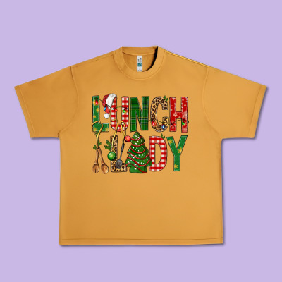 Lunch Lady Christmas Urban Heavy Tee Designed By Bundleandbundleshop