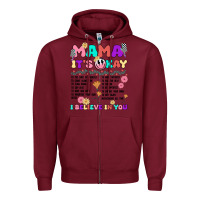 Burgundy mama it's okay Zipper Hoodie - JahusDesignShop