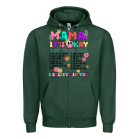 Sports Green mama it's okay Zipper Hoodie - JahusDesignShop