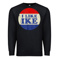 Black i like ike political button vintage distressed Premium Sweatshirt - baoMotion