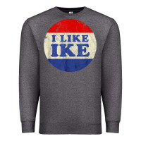 Charcoal Heather i like ike political button vintage distressed Premium Sweatshirt - baoMotion