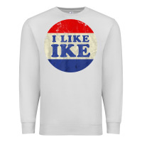 Dove Grey i like ike political button vintage distressed Premium Sweatshirt - baoMotion