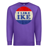 Purple i like ike political button vintage distressed Premium Sweatshirt - baoMotion