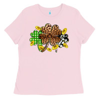 Bubblegum Pink St. Patrick's Day shamrocks Ladies Tee - OliviaCreatesArt