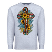 Heather Grey cross Premium Sweatshirt - JahusDesignShop